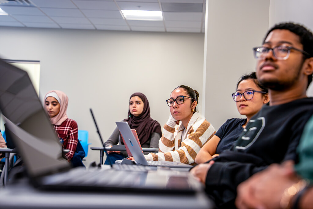 college students in a classroom