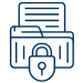 icon of a file folder with pages and a lock covering the folder